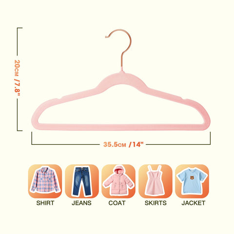 Uinicor Kids Hangers slim, space-saving profile fits compact closets.