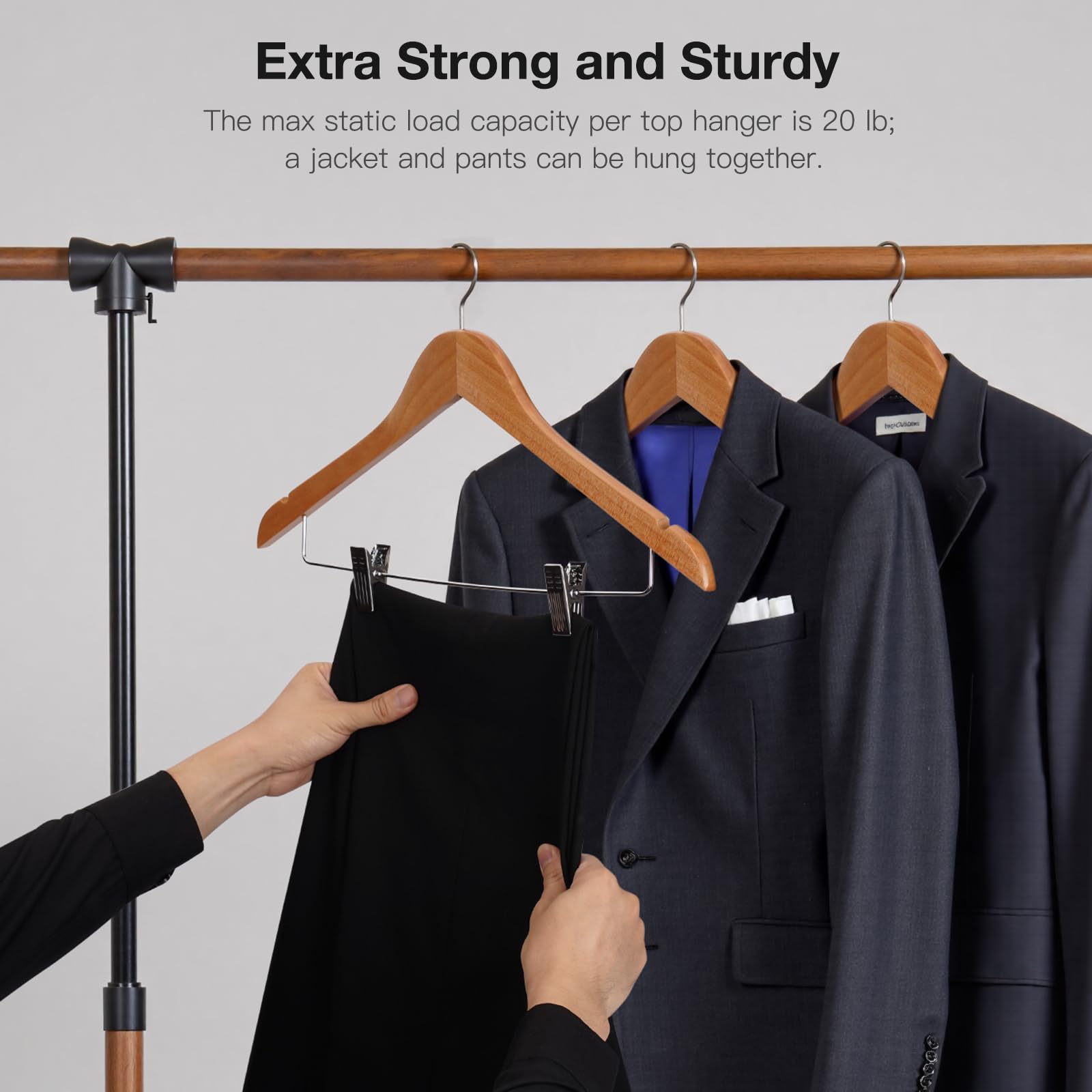 Grooved shoulders accommodate tanks, belts, and accessories