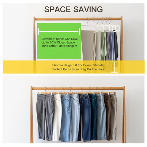 Uinicor shoulder-notch velvet hangers keep pants in place