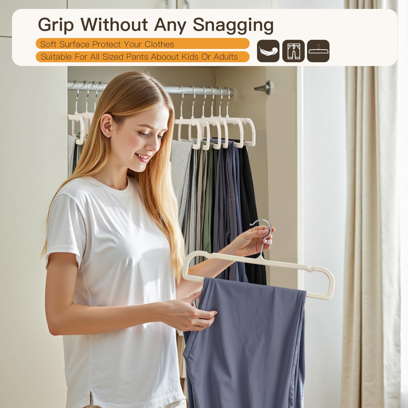 Uinicor velvet hangers maximize closet space in slim wardrobes