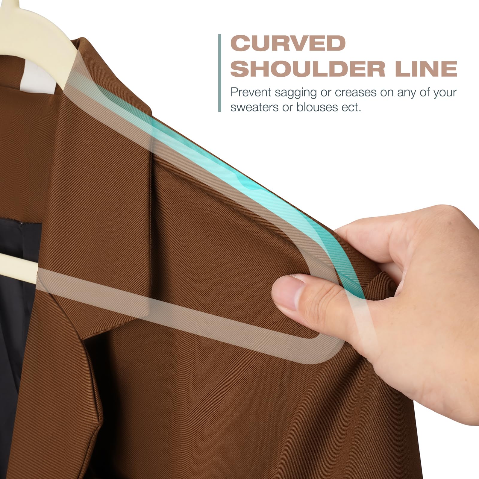 Uinicor two-in-one hanger lets you pair tops and bottoms on one unit.