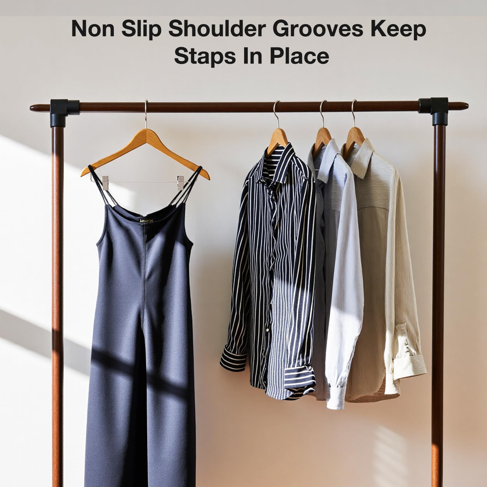 Ultra-thin profile saves closet space without bulk