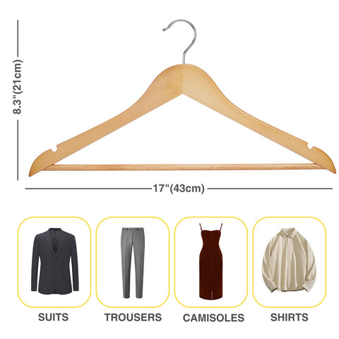 30-pack UINICOR wooden hangers for organized closet upgrade