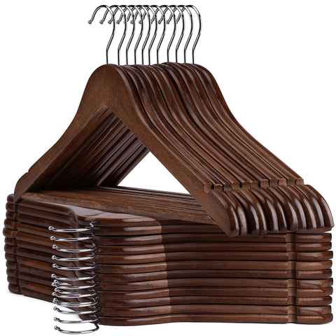 UINICOR wooden hangers 30-pack for organized closets and daily use.