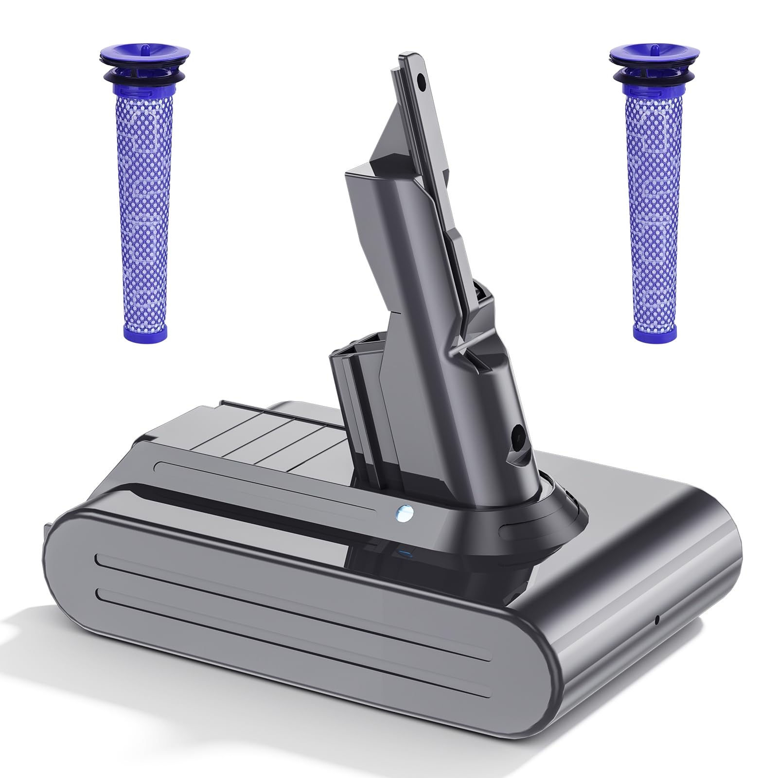 Uionvot 7000mAh replacement Dyson V7 battery front view for extended cleaning sessions