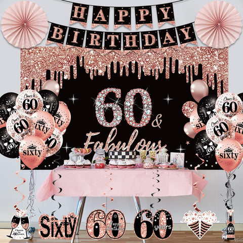 Uiorgui 60th balloon set adds festive shine and color.