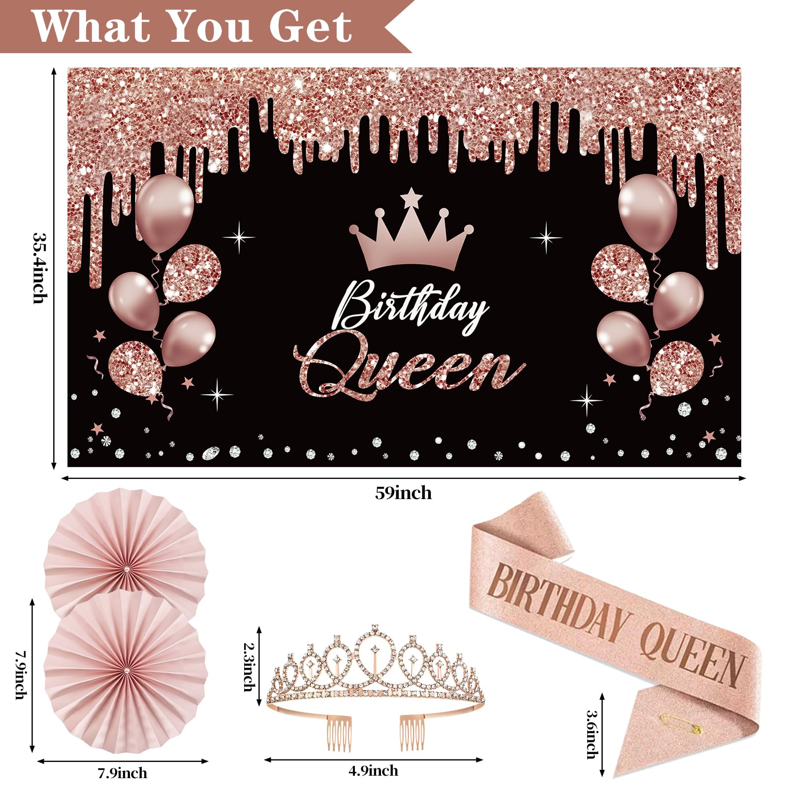 Uiorgui black rose gold banner creates an elegant backdrop for party photos