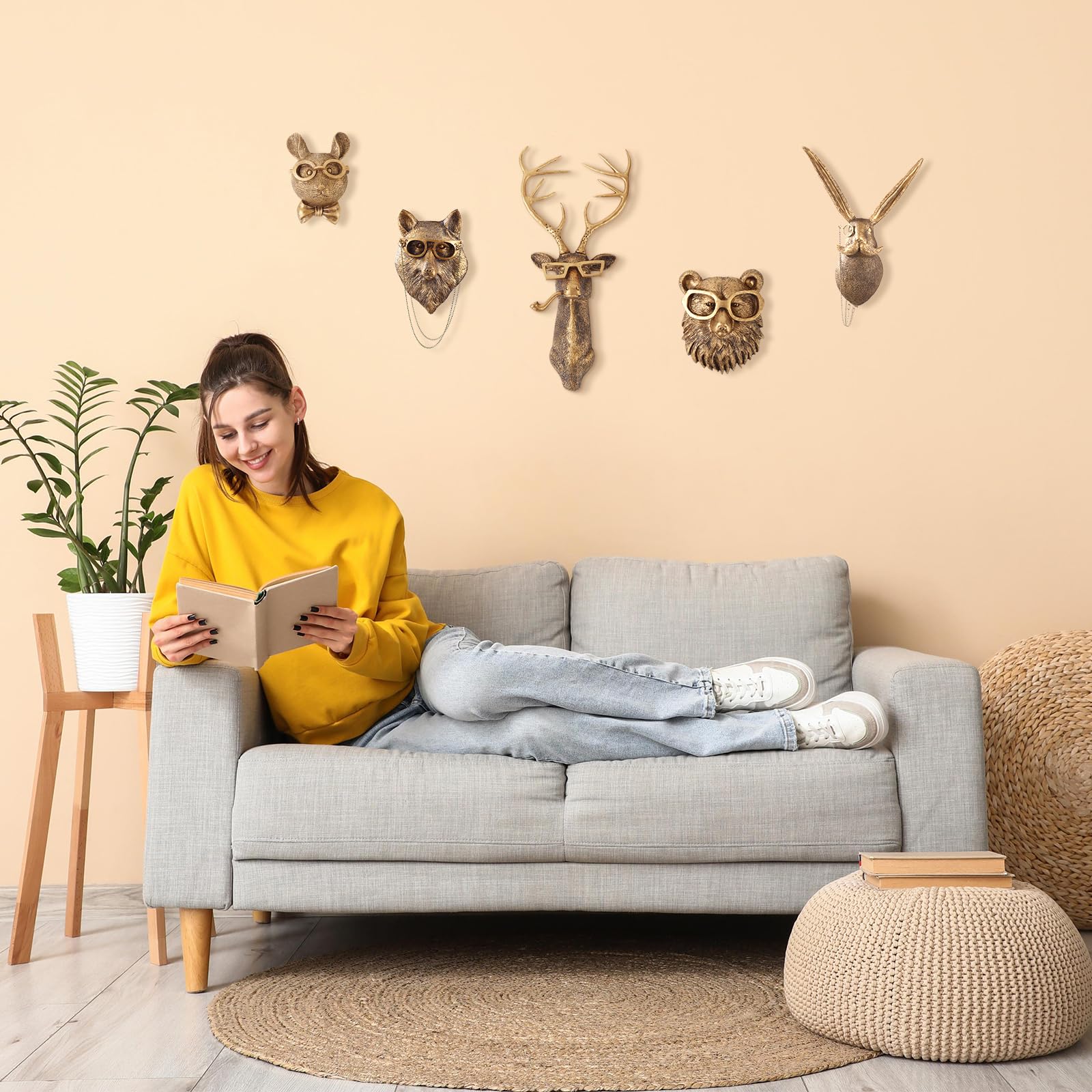 UITWMKTG deer head antlers wall sculpture adds upscale focal point.