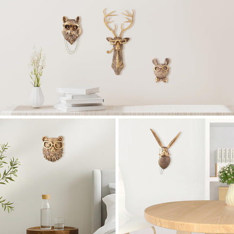 UITWMKTG gold head decor includes quick-mount hardware for easy hanging