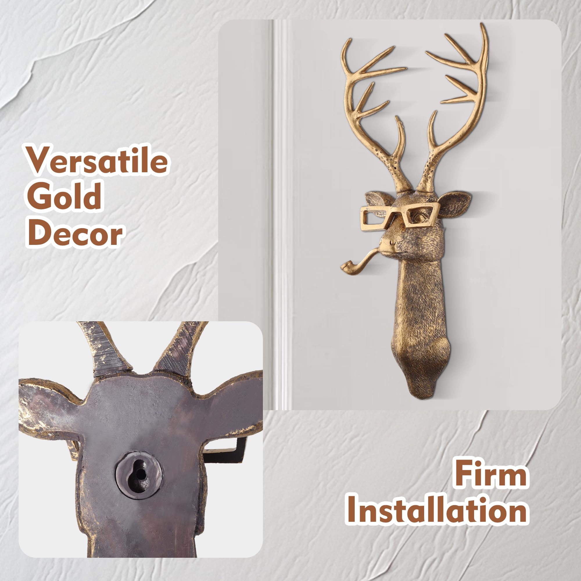 UITWMKTG gold glasses head decor offers distinctive style for entryways