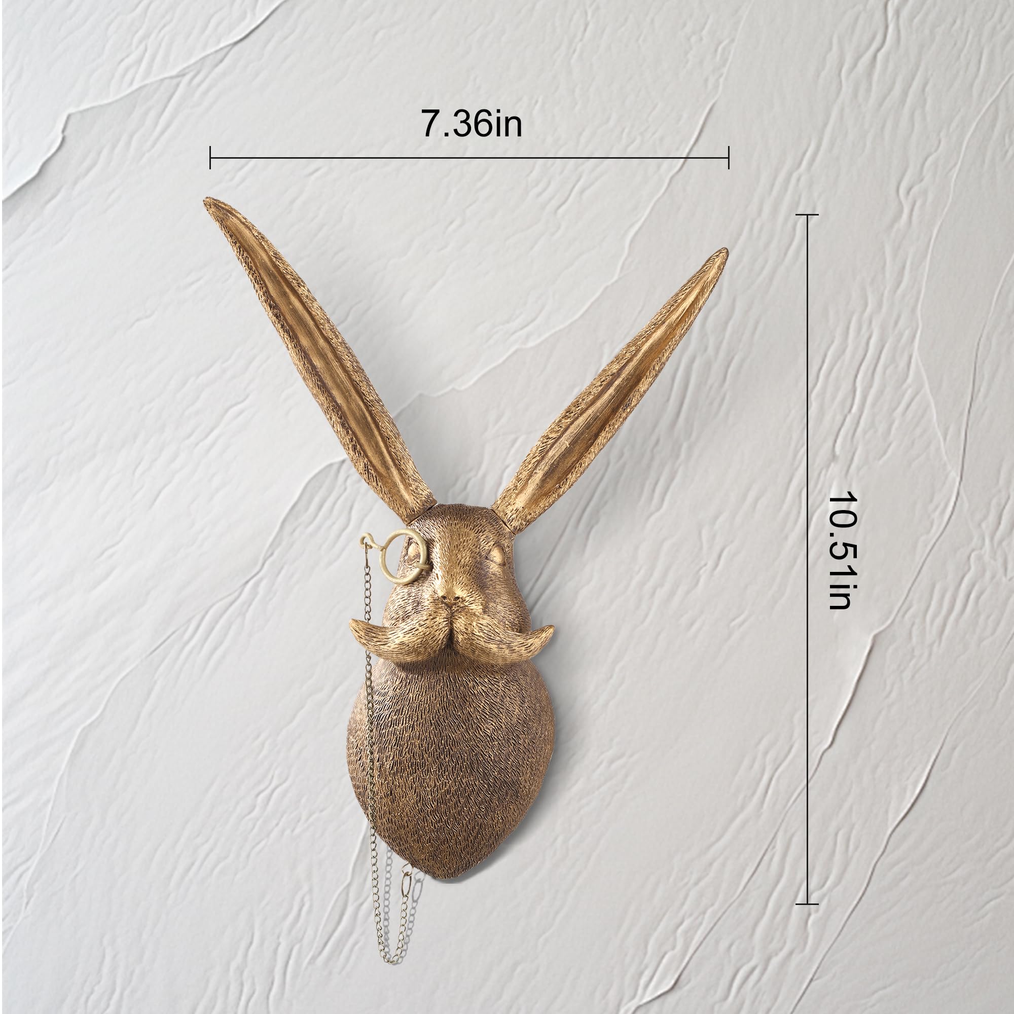 UITWMKTG gold animal head wall decor side view highlights sculptural texture
