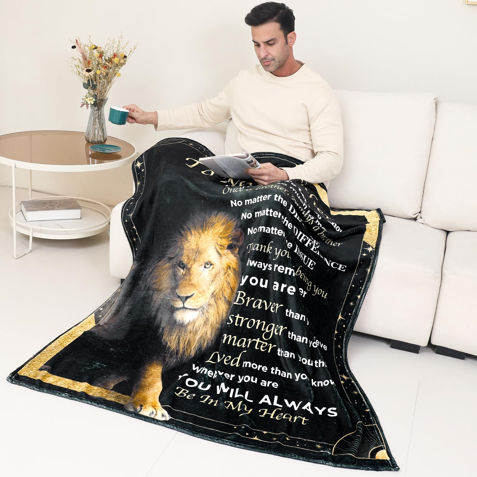 Ujifuis brother gift blanket with printed words for heartfelt moments.
