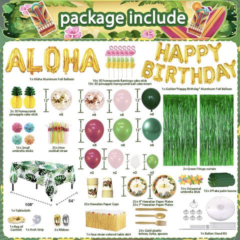 UJoyant Hawaiian balloons set for a vibrant, festive atmosphere
