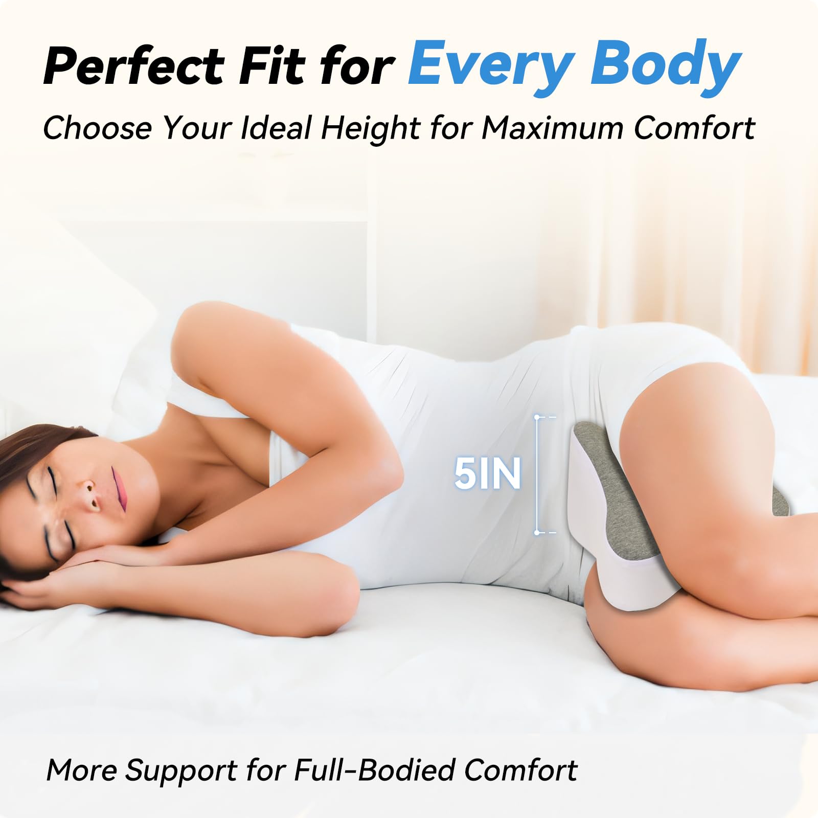 UJPFEO knee pillow includes breathable cover for dryness and fresh feel throughout the night