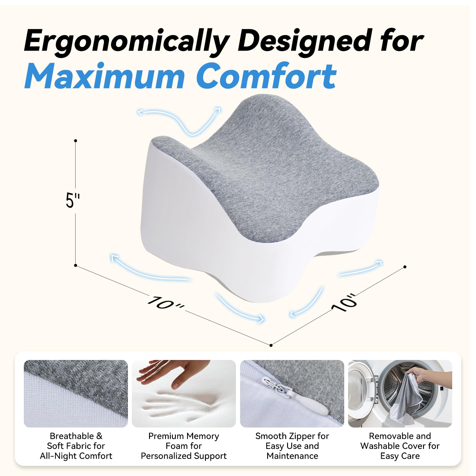UJPFEO knee pillow supports post-surgery recovery and pregnancy comfort