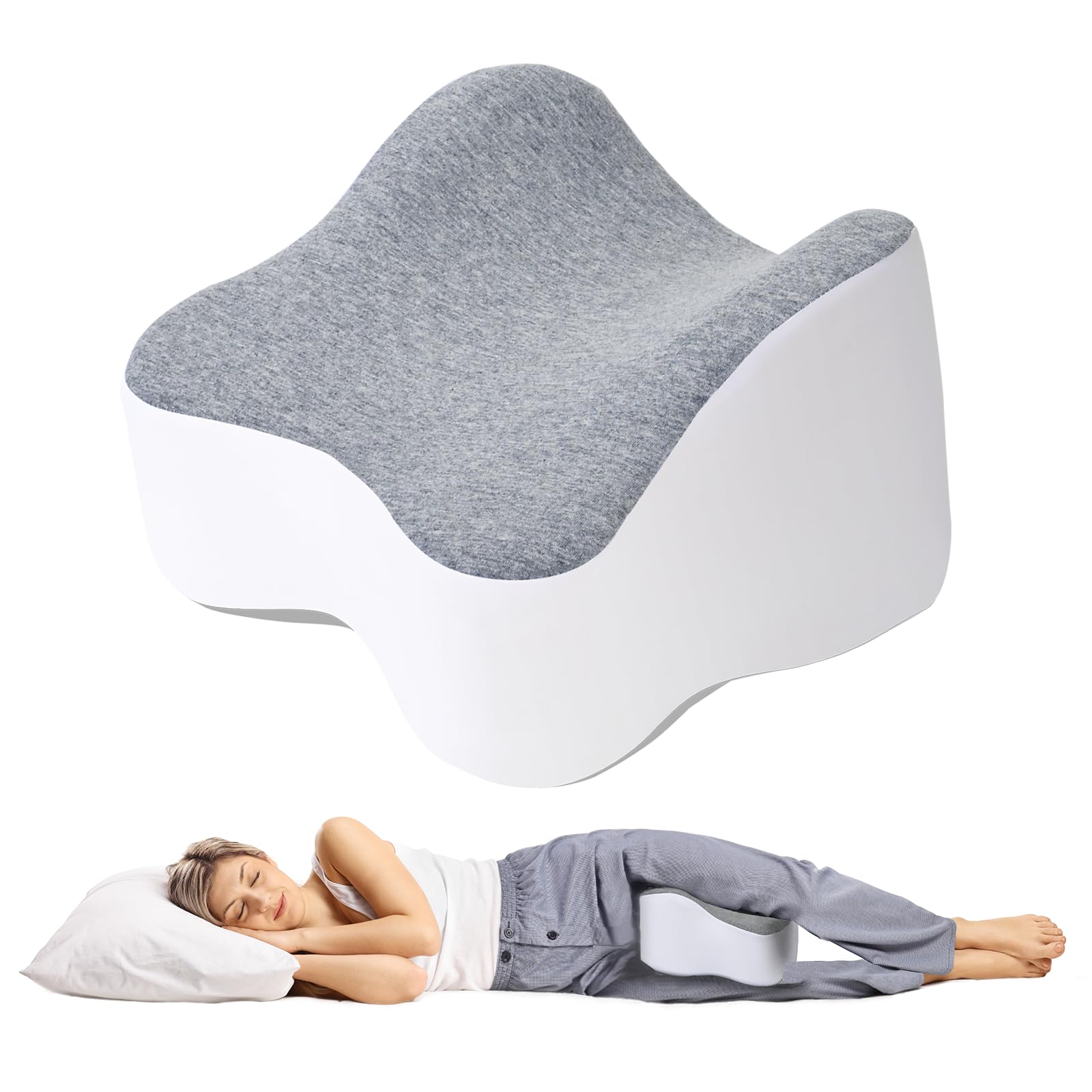 UJPFEO knee pillow side sleeping ergonomic design supports hips and spine for targeted alignment