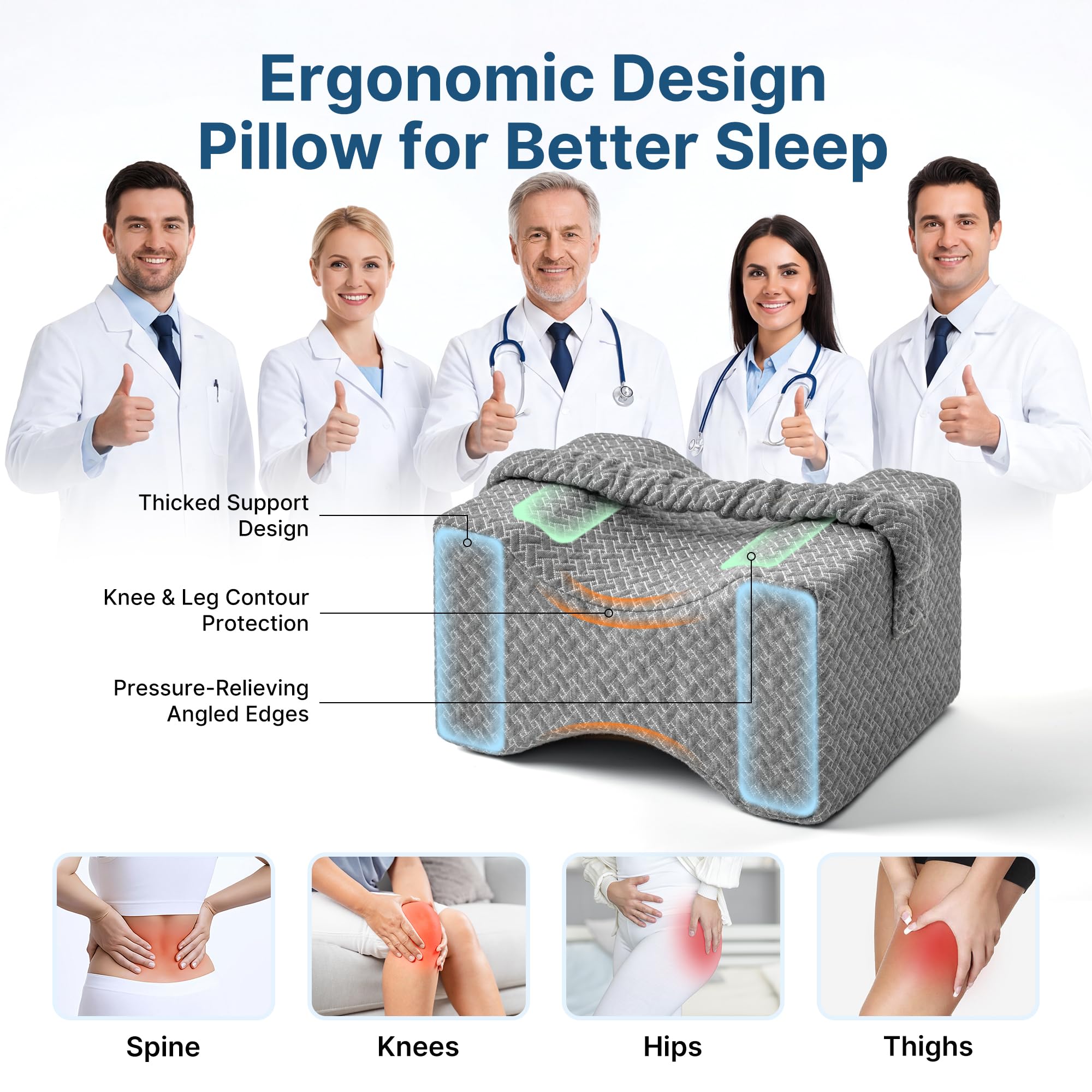 UJPFEO leg pillow between the knees helps relieve pressure for restorative sleep