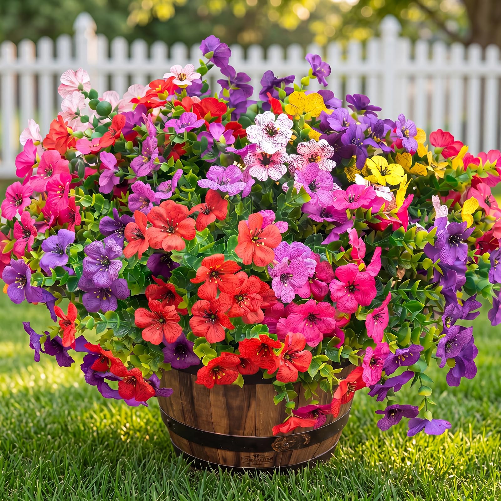 UJROQI artificial violet flowers 16-stem pack for lush outdoor display