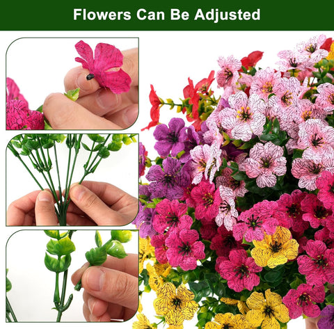 UJROQI UV resistant silk flowers stay vibrant in sun and rain