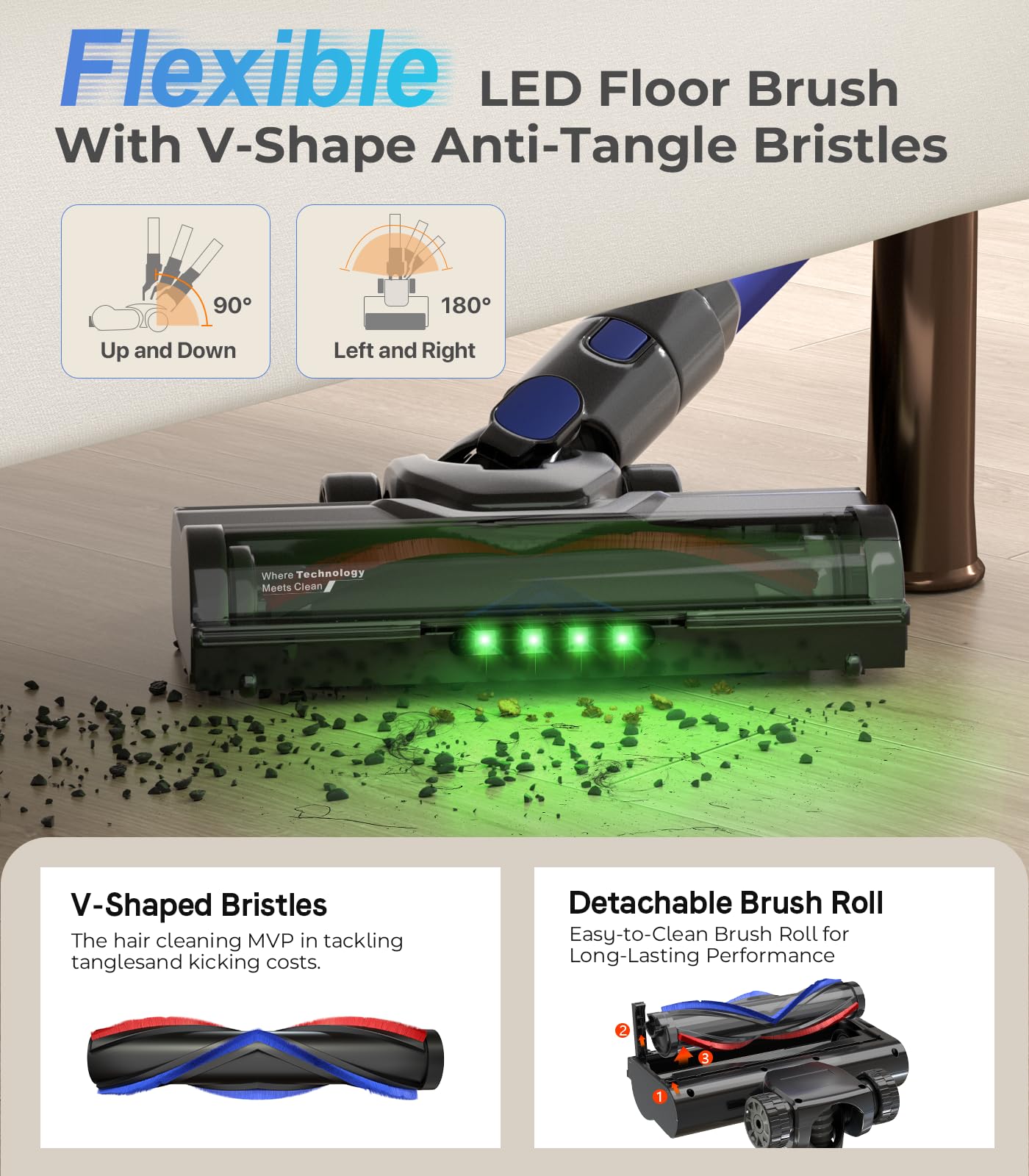 UKDMROX 50KPa deep-clean suction demonstrated on carpet
