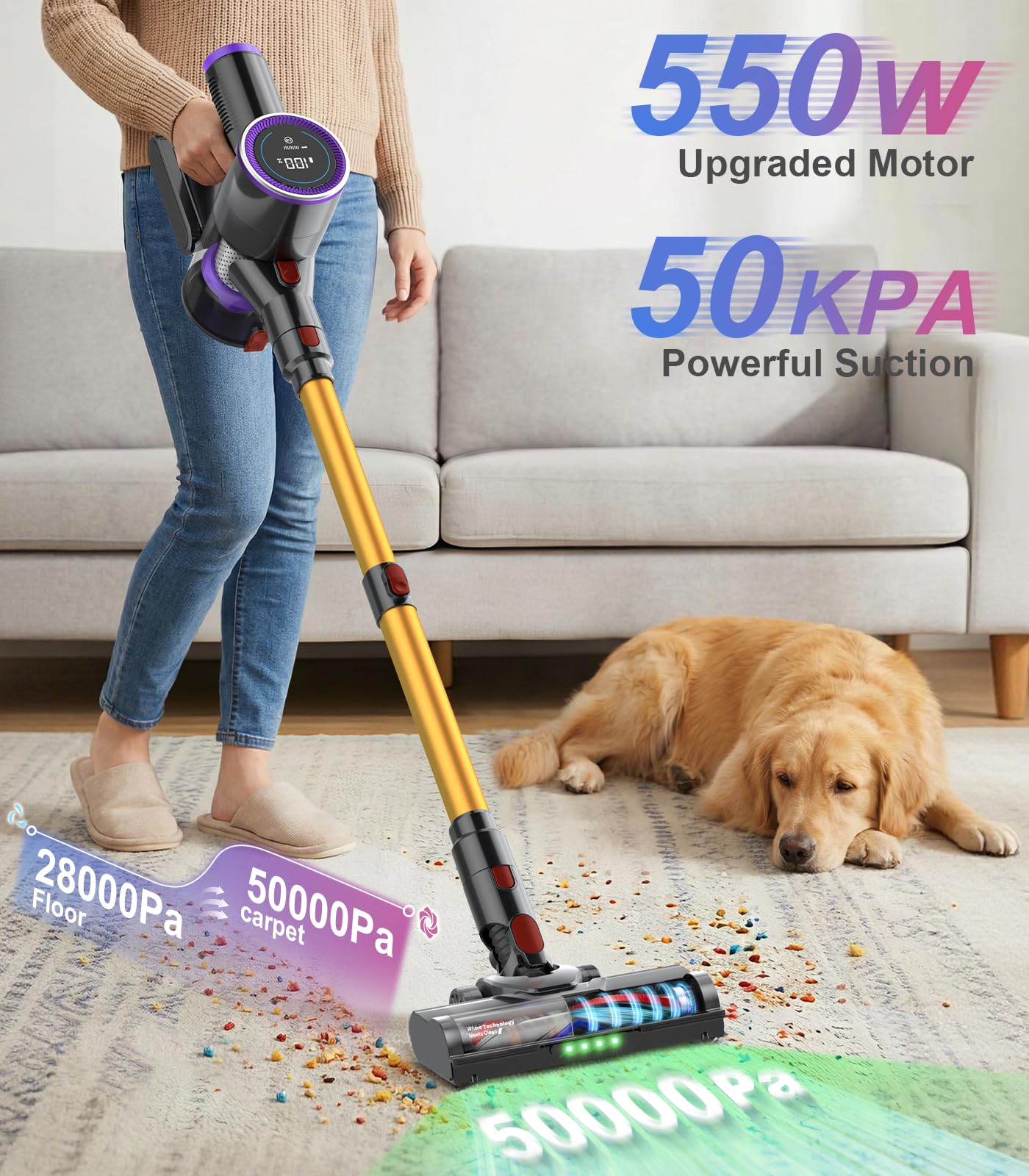UKDMROX anti-tangle brush and green LED lights remove pet hair