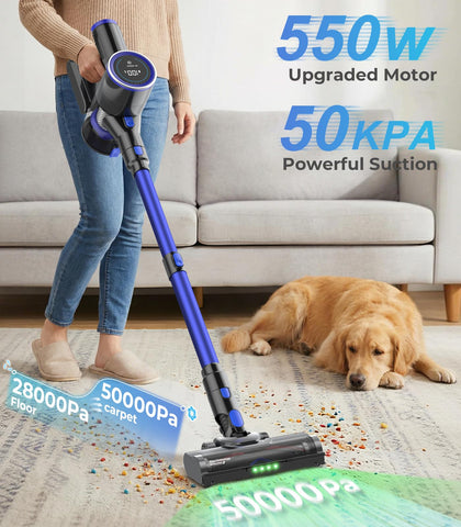 UKDMROX cordless vacuum cleaner 550W battery indicator shows charge level for planning sessions