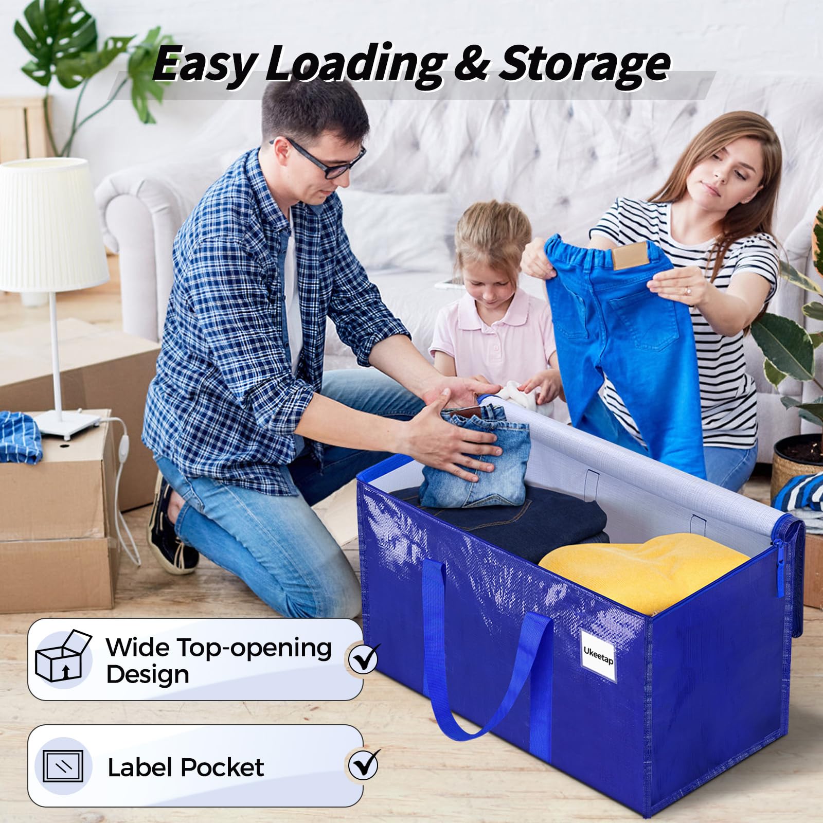 Ukeetap clear material and built-in label pocket help you stay organized