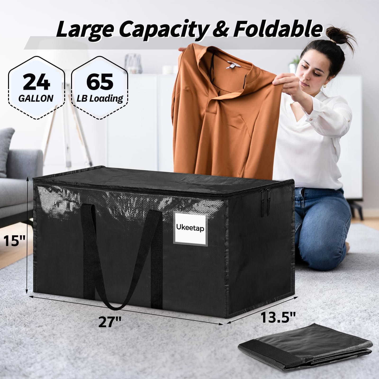 Ukeetap bags reinforced handles offer durable grip.
