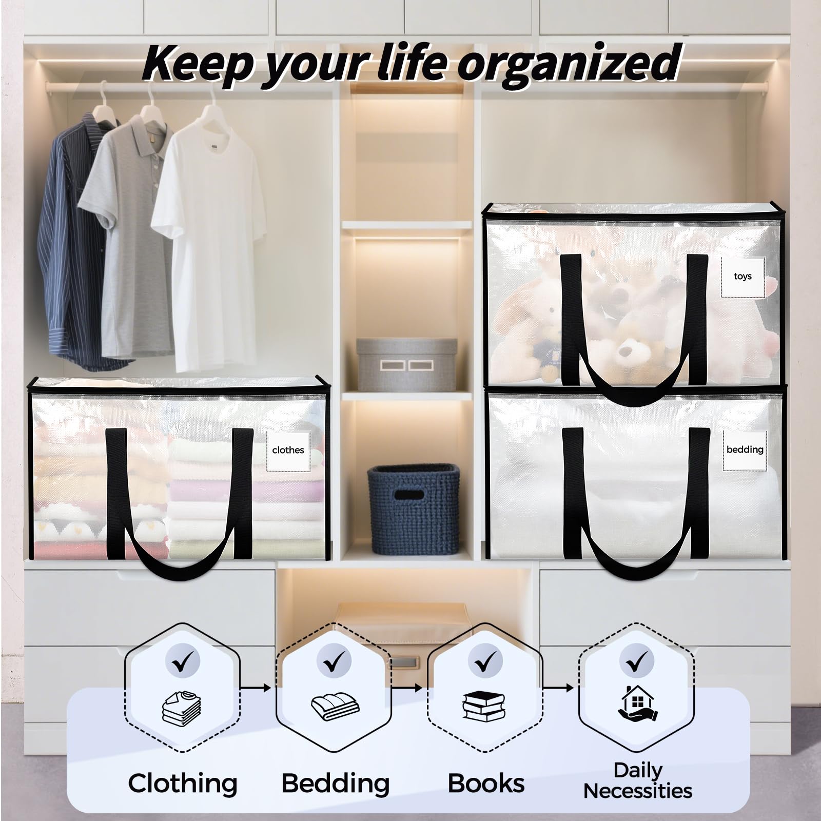 Ukeetap moving bags foldable storage design saves space when not in use.