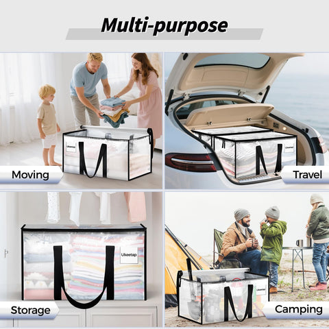 Ukeetap moving bags clear material with label pocket speeds organization.