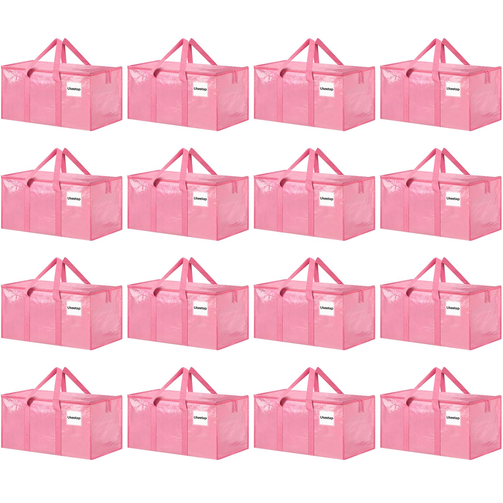 Ukeetap pink moving bags with wide top opening enabling easy loading and access