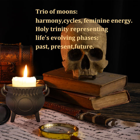 UKENEM small cauldron with lid supports Wiccan ceremonies and Halloween decor