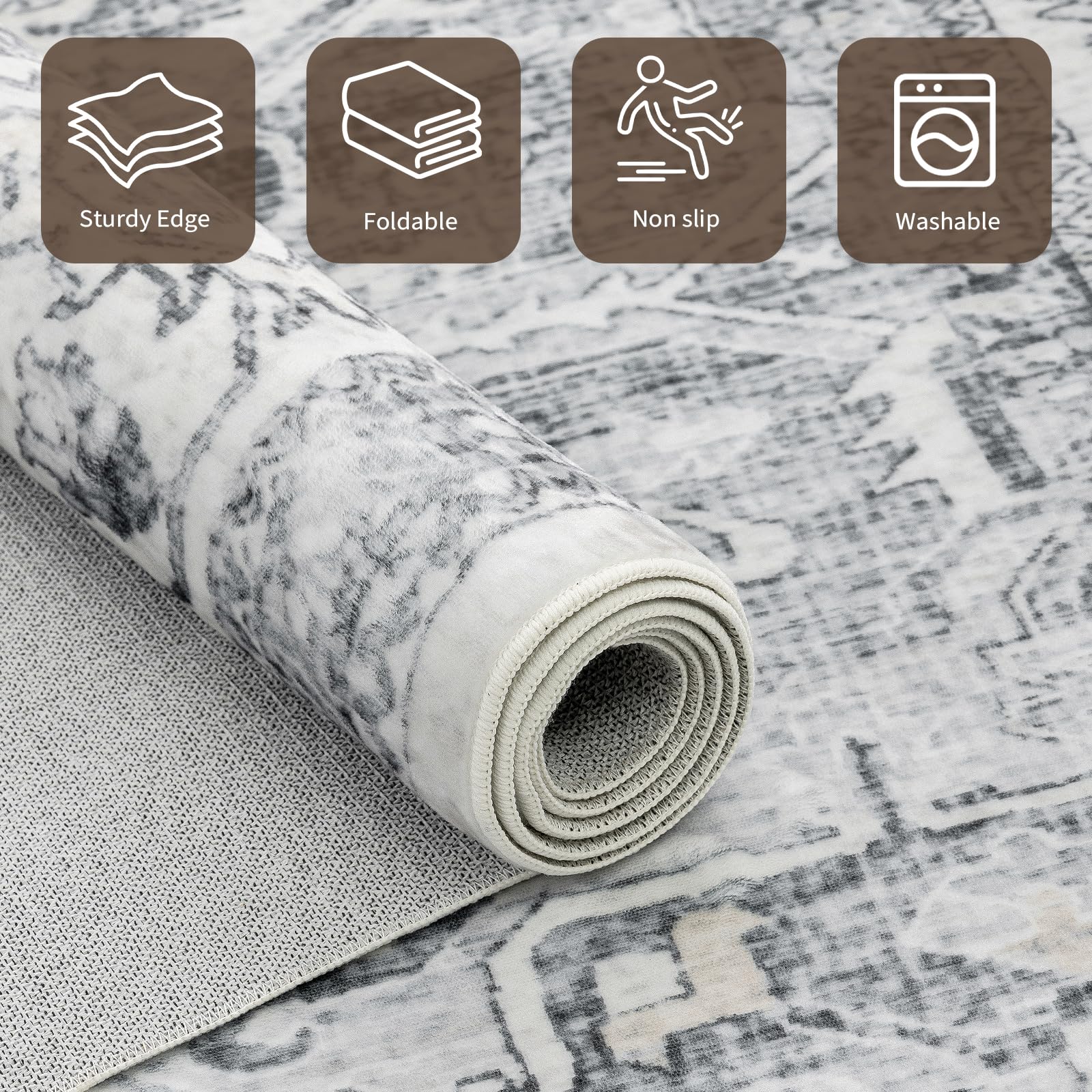 UKISS blue rug adds a vibrant accent to living or office spaces.