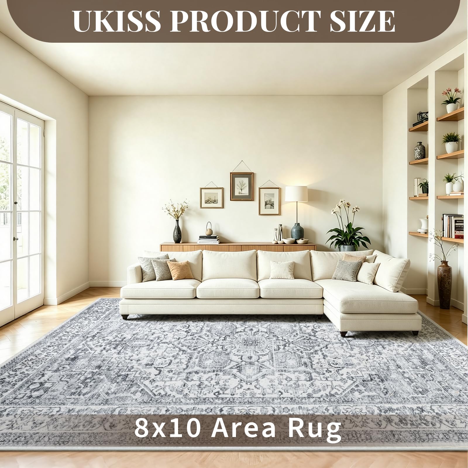 UKISS washable rug reduces shedding for cleaner surroundings in homes with kids and pets.