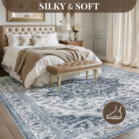 UKISS rug with non-slip backing keeps floors stable during daily activity