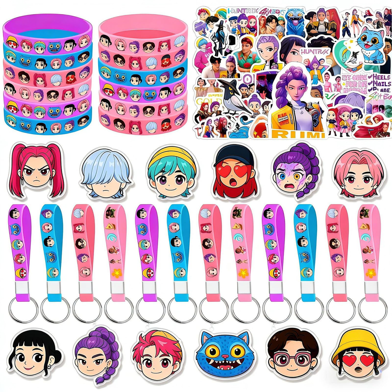 UKMPFGJ 96-piece party supplies set for Kpop fans and movie lovers, ideal for celebrations.