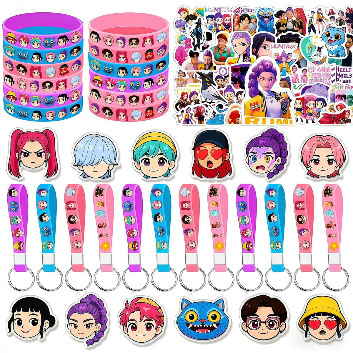 UKMPFGJ 96-piece party supplies set for Kpop fans and movie lovers, ideal for celebrations.