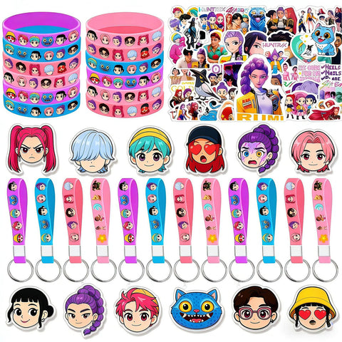 UKMPFGJ 96-piece party supplies set for Kpop fans and movie lovers, ideal for celebrations.