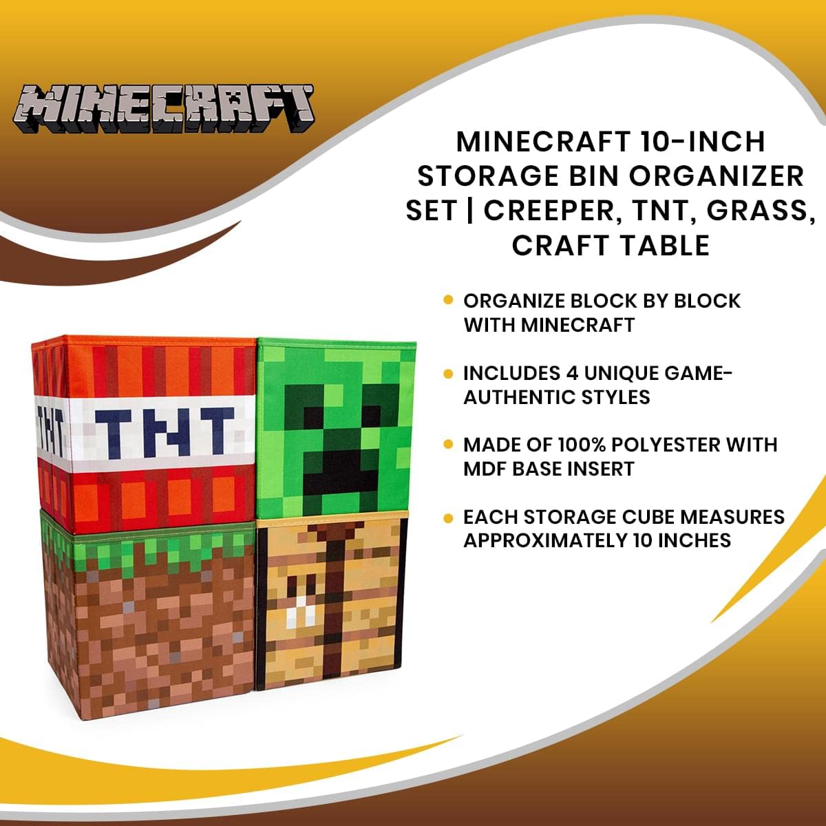 Ukonic Minecraft storage playroom decor bin for fan spaces