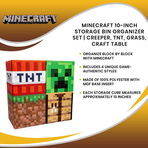 Ukonic Minecraft storage playroom decor bin for fan spaces