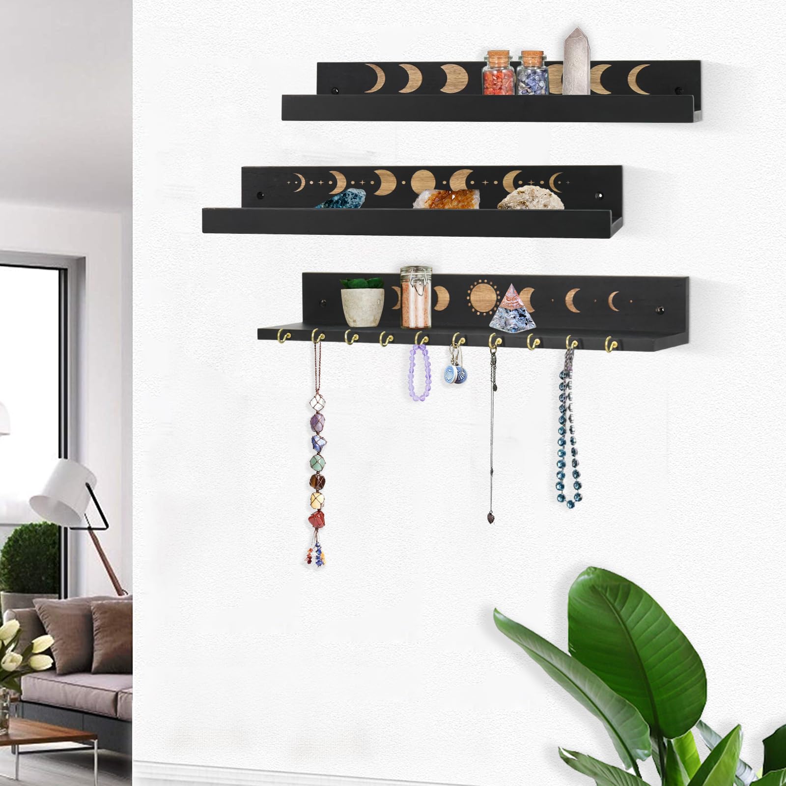 Ukonvi wall-mounted shelves save counter space and elevate decor.