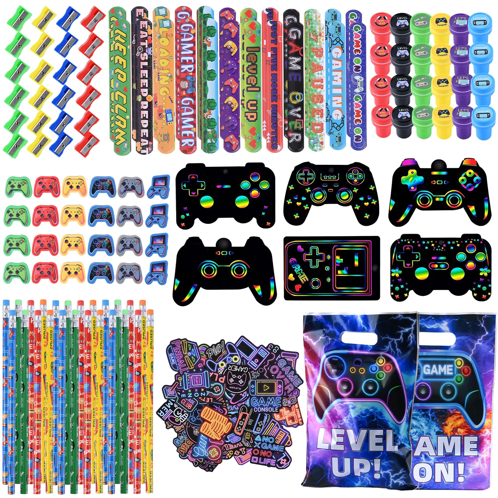 Ulema 218-pcs video game party favors pack for themed celebrations and classroom rewards