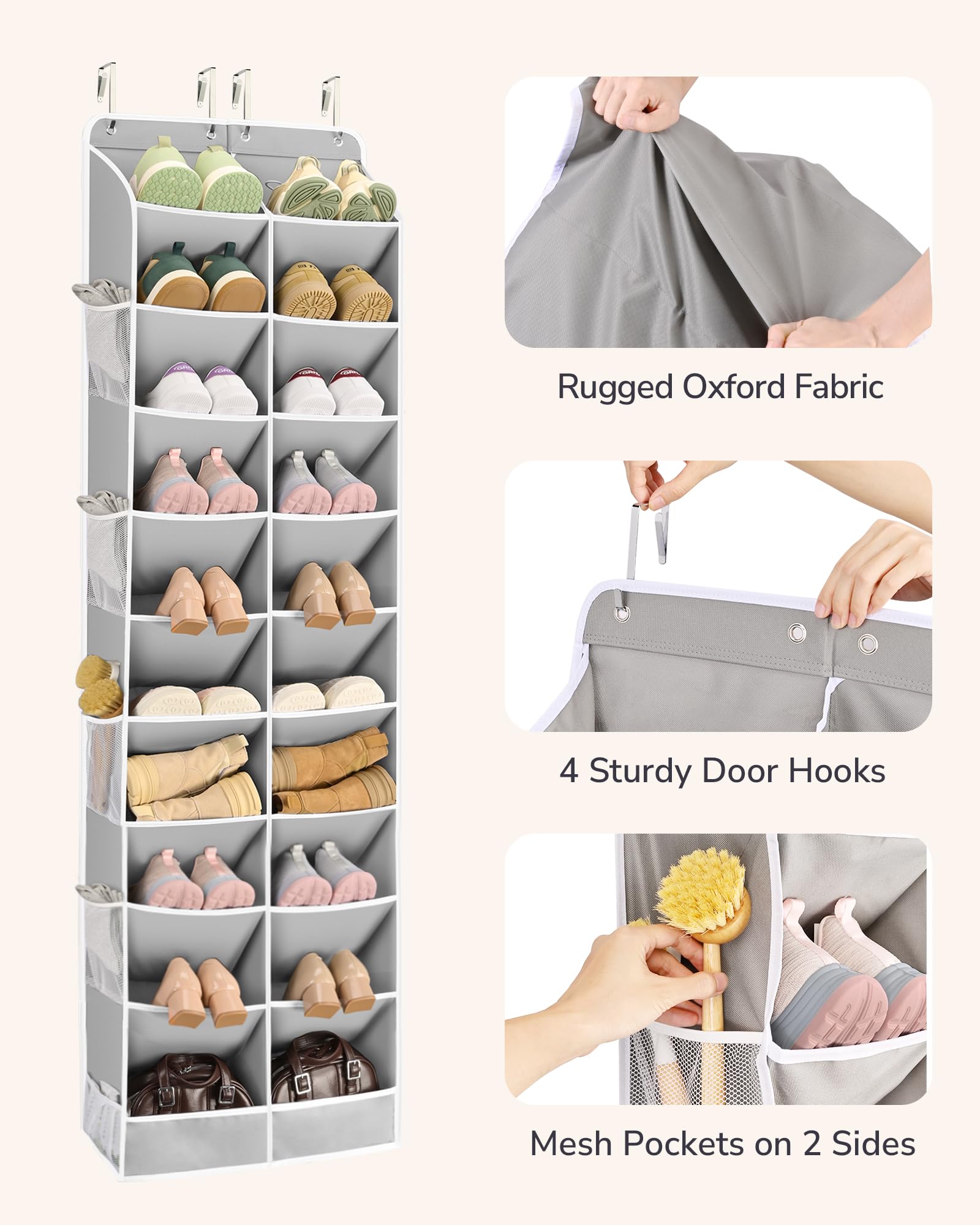 ULG easy-access deep pockets let you grab shoes from the top