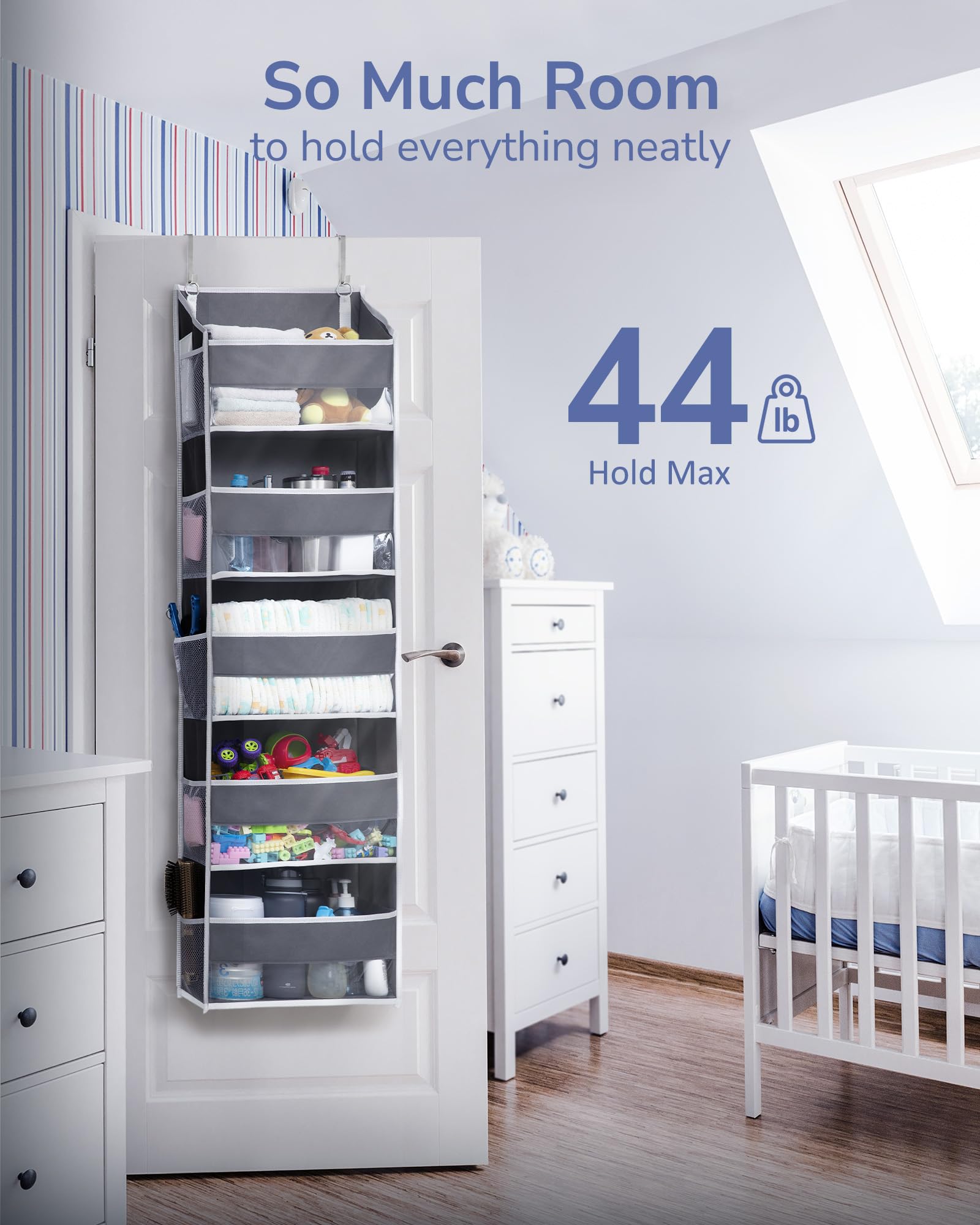 ULG over door organizer clear PVC windows allow quick content checks