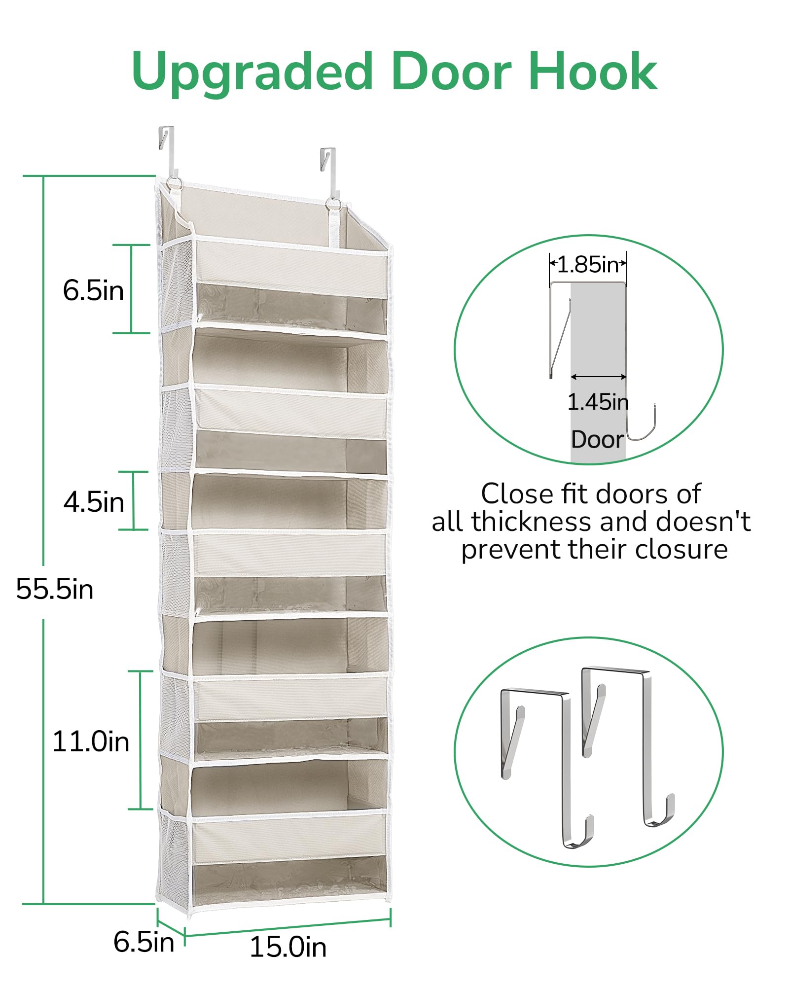 ULG over door organizer clear window lets you see contents at a glance.