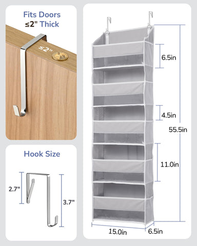 ULG door-hook assembly for quick hanging on doors