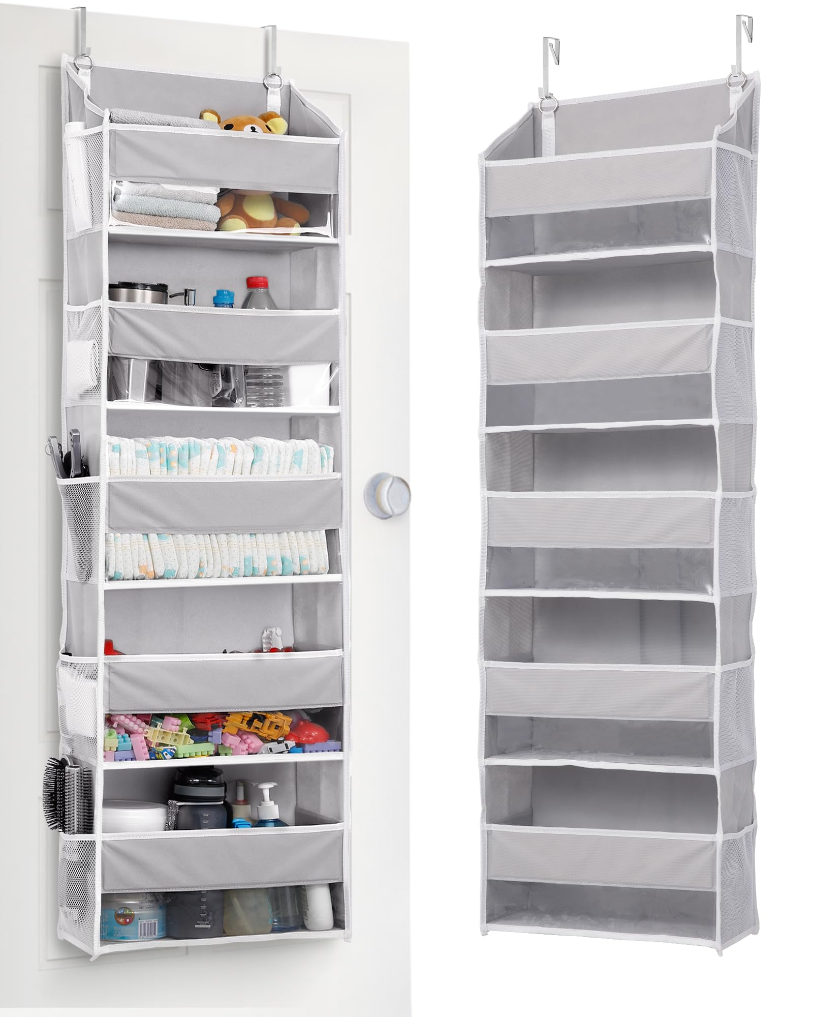 ULG over-door organizer front view with clear window and five large pockets