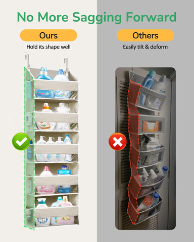 ULG over door organizer mesh pockets store keys and lipstick for quick access.
