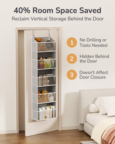 ULG multipurpose door organizer used in bedroom, pantry, and RV spaces.