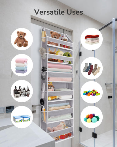 ULG storage organizer in bathroom for towels and toiletries